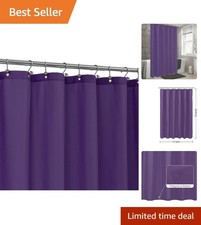 Waterproof Fabric Shower Curtain or Liner Royal Purple, 72x72 3 Magnets, So...