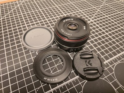 Samyang AF 35mm f/2.8 FE Sony E-Mount Pancake Prime - Mint, Caps & Hood, Tiny