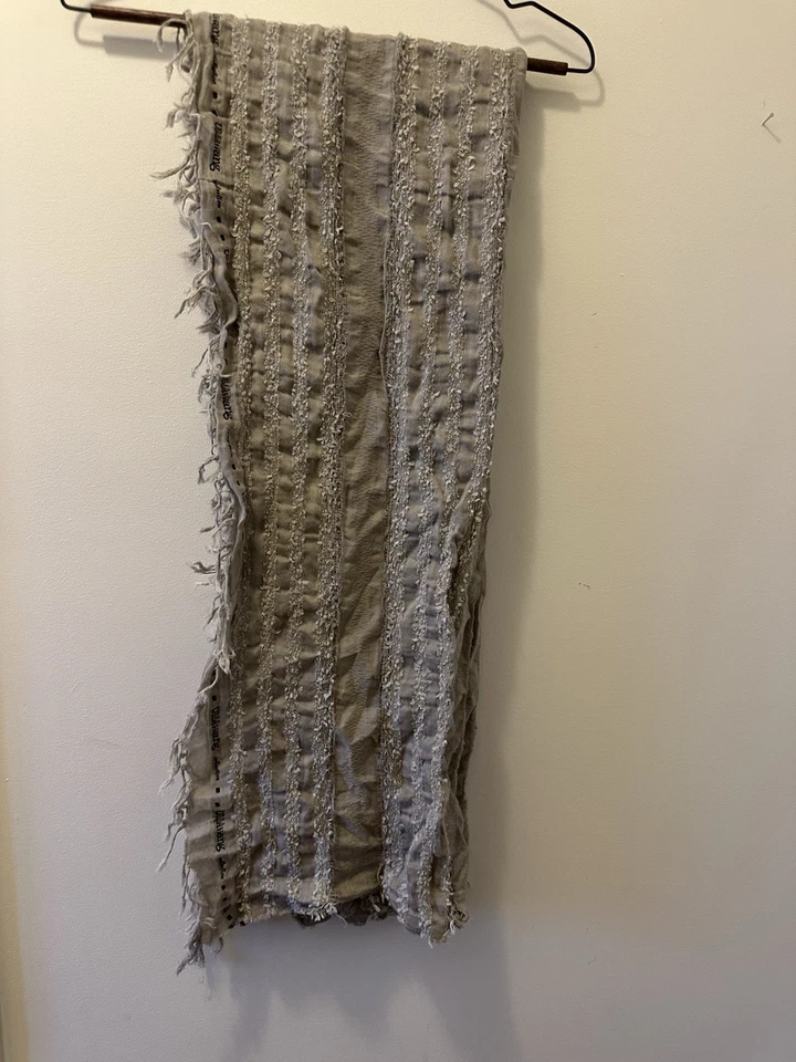 uma wang Beige Rayas Borla Algodón Bufanda Foto 4 de 4