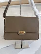 Taupe Pebbled Leather Shoulder/Crossbody with Real Leather