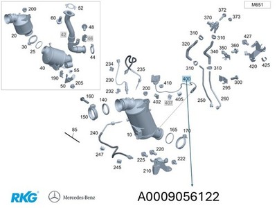 NOX-Sensor. ML, GL W164, W166, C-Klasse, E-Klasse *A0009056122* Original MB