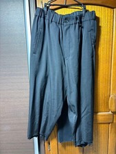 Yamamoto Japanese Designer Wide Tapered Wrap Pants Black Size 2 Used