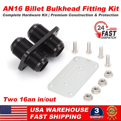 #ad #ad 1 Inch AN16 Aluminum Bulkhead Fitting Two Way Straight Through Easy Install $59.99