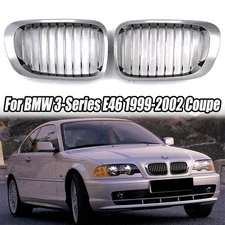 Chrome Front Kidney Grill For BMW 3-Series E46 1999-2002 Coupe 2Door 325Ci 330Ci