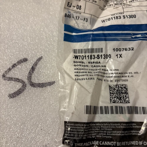 OEM Genuine Ford Dowel Bush W701183-S1300