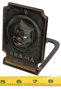Mid Century Drama Tragedy Made in Israeli Dayagi Brothers Bronze Bookend 1960s