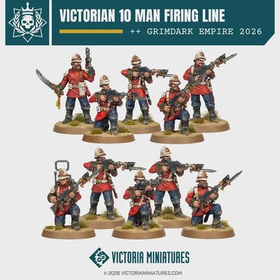 Victoria Miniatures 10 Man Firing Line Grimdark Empire - Tabletop Proxy Guards