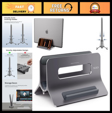 Vertical Laptop Stand for Desk - Gravity Auto Lock, Aluminum Holder for MacBook