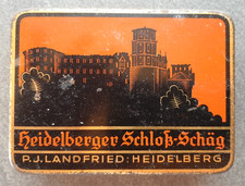Alte Blechdose Heidelberger Schlo&szlig;-Sch&auml;g Tabakdose Landfried Sammler 50er Jahre