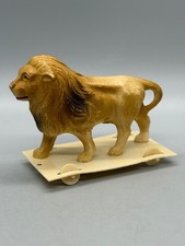 Platform lion circus Celluloid Pull-Toy wheels Viscoloid
