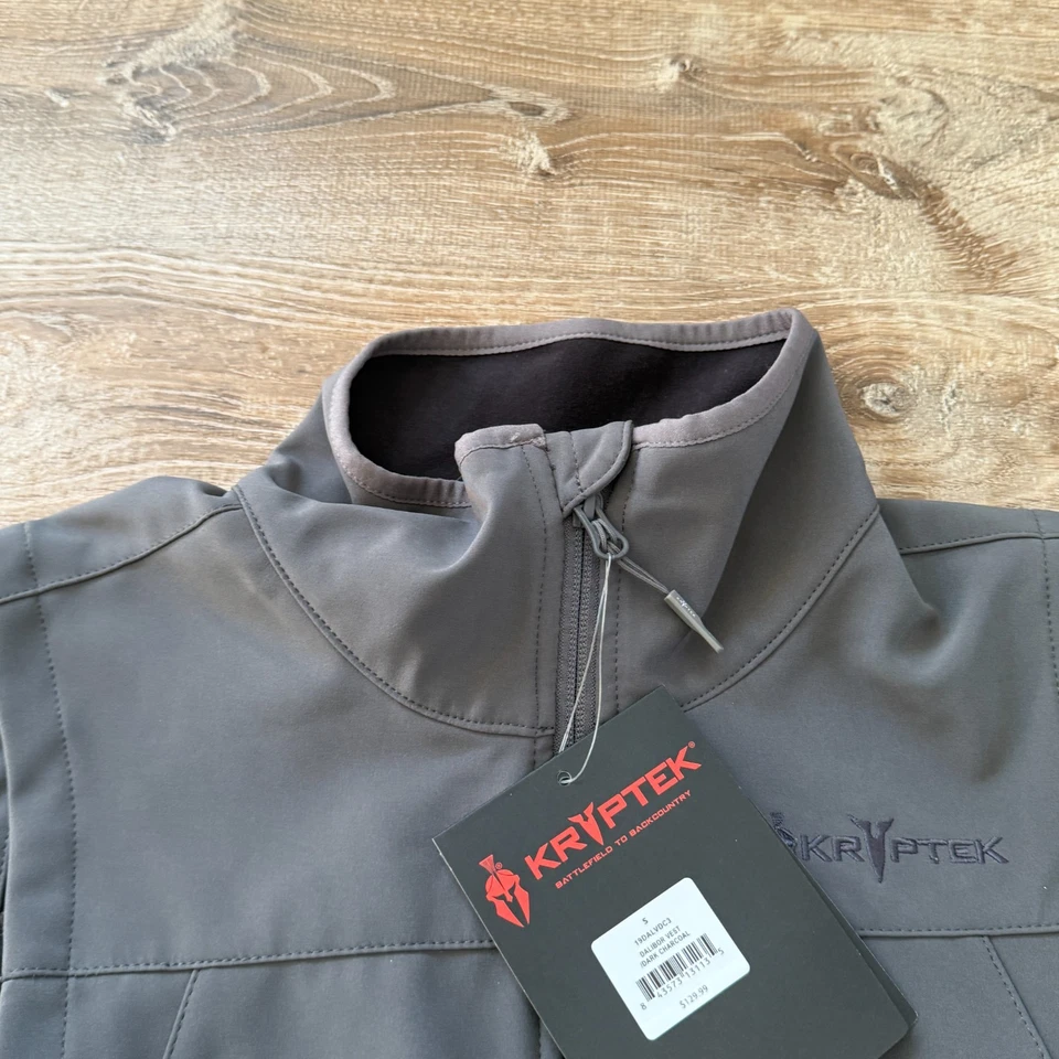 Kryptek Dalibor Softshell Vest Men’s Small Dark Charcoal New w/ Tags Waterproof - Image 4 of 4