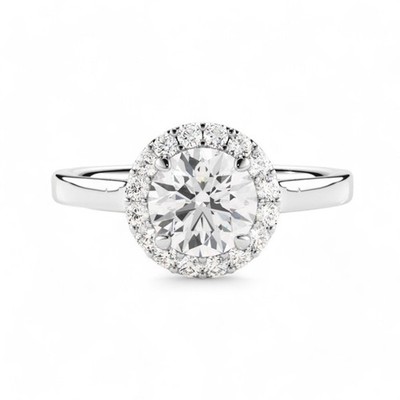 18 K Gold Diamant Ring für Hochzeit rund CVD 1,30 Ct E F VVS2 IGI Lab Grown weiß