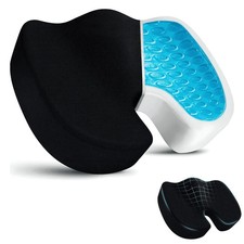 Gel Enhanced Memory Foam Seat Cushion Pillow Office Desk Chair Wheelchair, Black