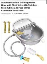 Cuenco Automático de Agua Potable para Animales con Válvula de Flotador, Acero Inoxidable 304 Ki...