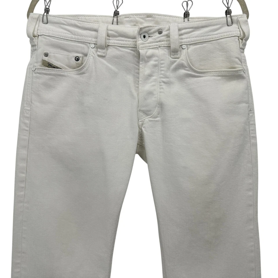 Jeans Diesel Para Hombre 31x30 Yarik B Elastizados Blanco Denim Pierna Recta Foto 2 de 4