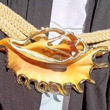 90's Rope Belt with 6" Genuine Conch Shell Buckle