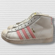 Adidas Pro Modelo Mid CG5202 Blanco Rosa Niñas 3Y Puntera Concha Tenis Baloncesto