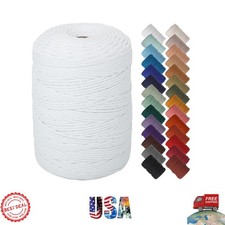 Easy-to-Work With 3mm White Cotton Macrame Yarn - 328 Yards for All Skill Levels