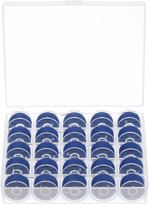 Prewound Bobbin Thread Set Standard Sizes with 25 Compartments Box for Embroider
