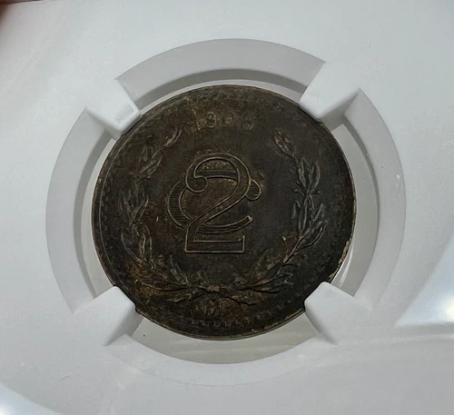 1906 Mexico Mo 2 centavos NGC AU55 BN - 95442