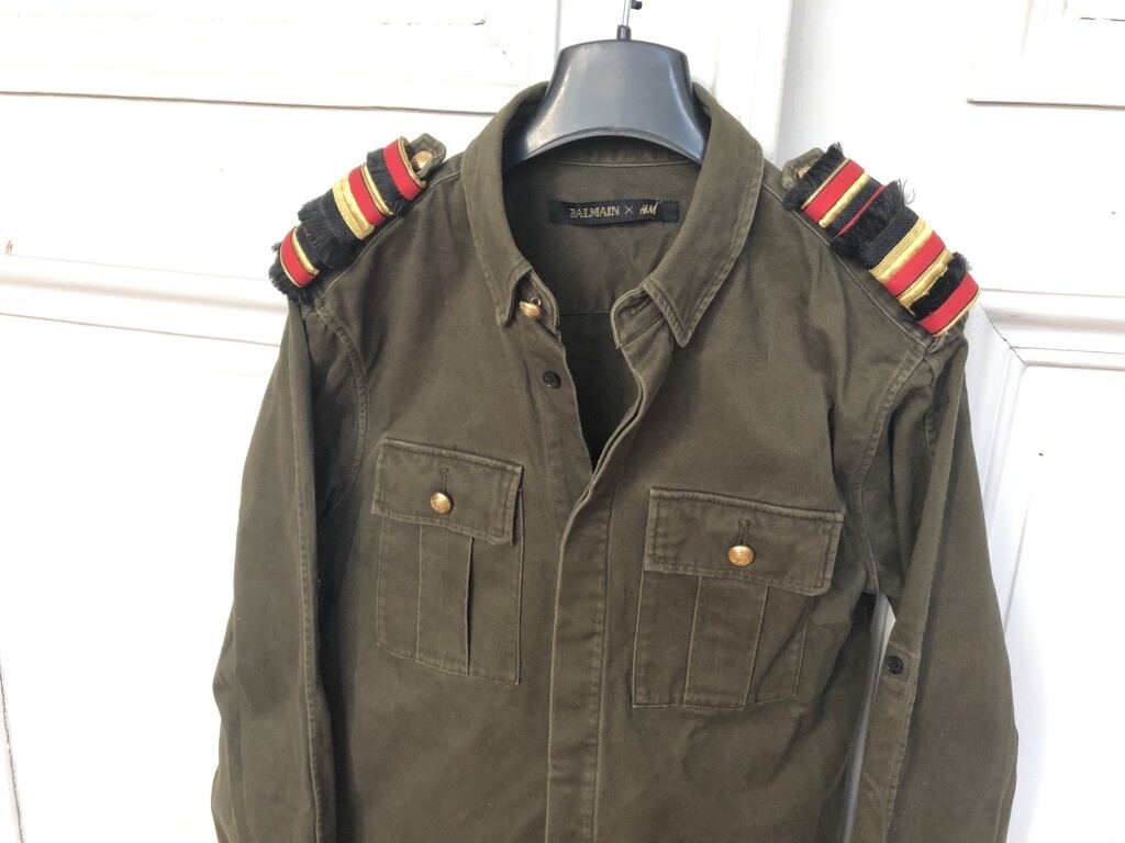 Balmain X H&M Kaki  Military Shirt  Size XS Extra Small