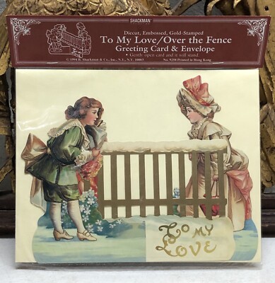 B. SHACKMAN Valentine Greeting Card - To My Love/Over the Fence Die-Cut 9258
