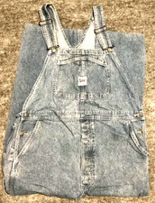 Vintage Lee Bib Overalls Extra Large Riveted Dungarees Denim Blue Carpenter Loop