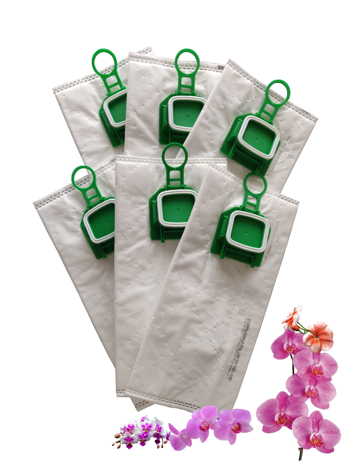 Sacchetti profumati Folletto VK 140 VK150 in microfibra 6pz per Vorwerk