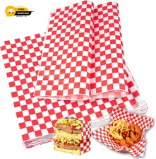 115Pcs Deli Paper Sheets - 12X12" Sandwich Wrapping Paper, Checkered Wax Paper,