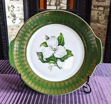 AMERICAN LIMOGES L'Triomphe TRILLIUM I-T S530 U.G. FOREST GREEN WARRANTED 22K Pl