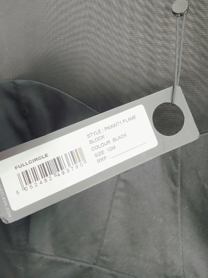 Black Dress Size 12 By Full Circle Knee Length Cap Sleeve New with Tags Cotton - Image 2 of 4