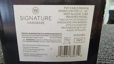 Signature Hardware PVC Cable Drain Overflow 17" - 22" Deep Alcove Tubs  SH644BN