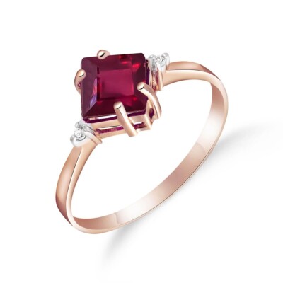 18K. MASSIVER GOLDRING MIT NATÜRLICHEN DIAMANTEN & RUBIN