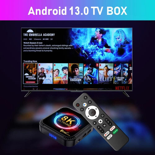NEW Android 13 TV Box 2.4G& 5G Quad Core 8K HD Smart TV98 Bluetooth Media Player - Picture 10 of 20