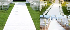 White Wedding Carpet Aisle Runner Floor Marriage Ceremony Bride Event 5 Sizes 