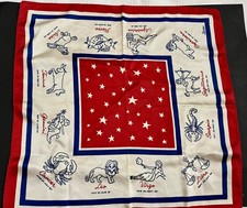 60 s Zodiac Astrology Horoscope Sign Hippy Scarf 23 Square Vintage Mod Silky