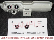 1968 FORD MUSTANG SHELBY GT500 GAUGE FACES for 1/25 scale AMT kits—PLEASE READ