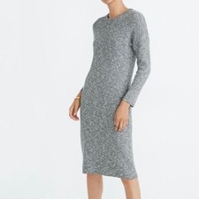 Madewell Drop Shoulder Midi Sweater Dress S Grey Cozy Minimalist Neutral