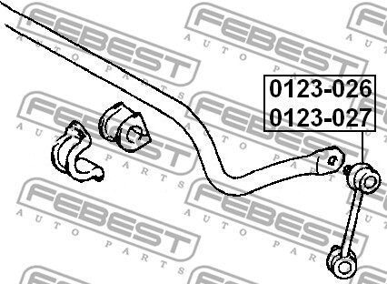 0123-027 FEBEST Rod/Strut, stabiliser for TOYOTA
