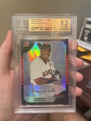Nice 2005 Bowman Chrome Refractor Barry Bonds BGS 9.5 Gem Mint 