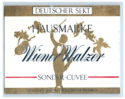 1970's-80's Deutscher Sekt Hausmarke German Wine Label Original S35E