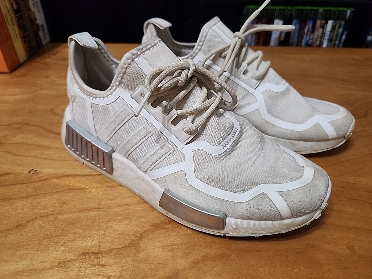 adidas gazelle silver green womens ADIDAS Big Kids' NMD Runner Casual Shoes, White main image 1