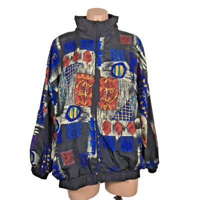 Vtg 90s 80s Hip Hop CC Bomber all over jacket Fresh Prince Sz L