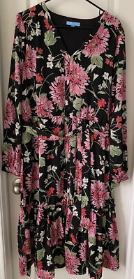 Draper James RSVP Black Floral Dress size-XL