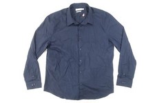 CALVIN KLEIN CK DARK BLUE 2XL SLIM FIT STRETCH BUTTON FRONT SHIRT MENS PREOWNED