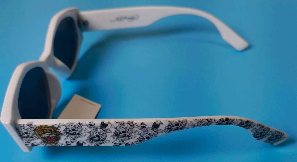 Óculos de sol Ed Hardy Love Kills Slowly Carnivore Skulls 100% proteção UV - Imagem 4 de 4