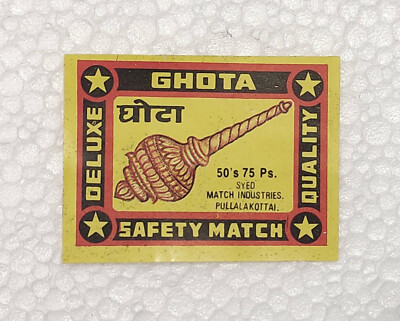 Vintage Original Deluxe Ghota Safety Match Quality Lables Collections