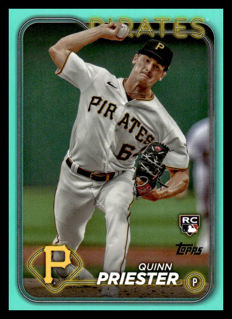 2024 Topps Series 1 Quinn Priester #93 Aqua Parallel RC Pittsburgh Pirates