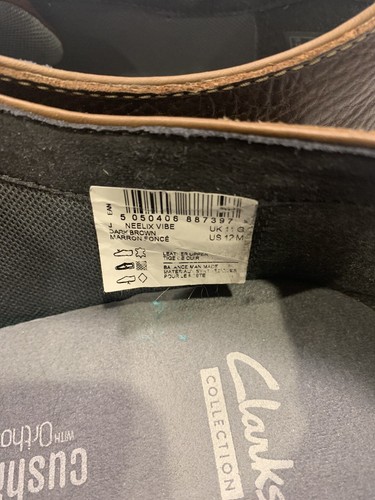 Herren Clarks Neelix Vibe braun Freizeit Schnürschuhe Leder Ortholite Kissen 12M - Bild 8 von 9