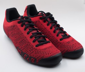 red cycling shoes